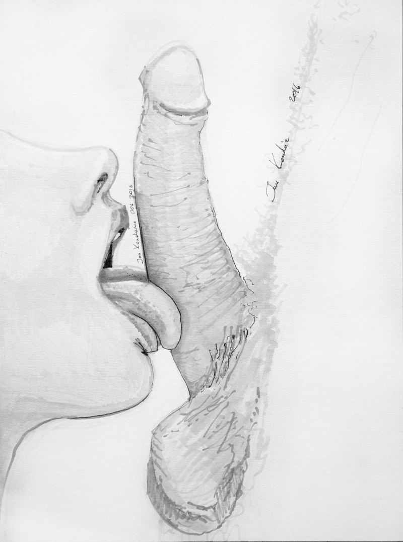 Pencil drawings of oral sex